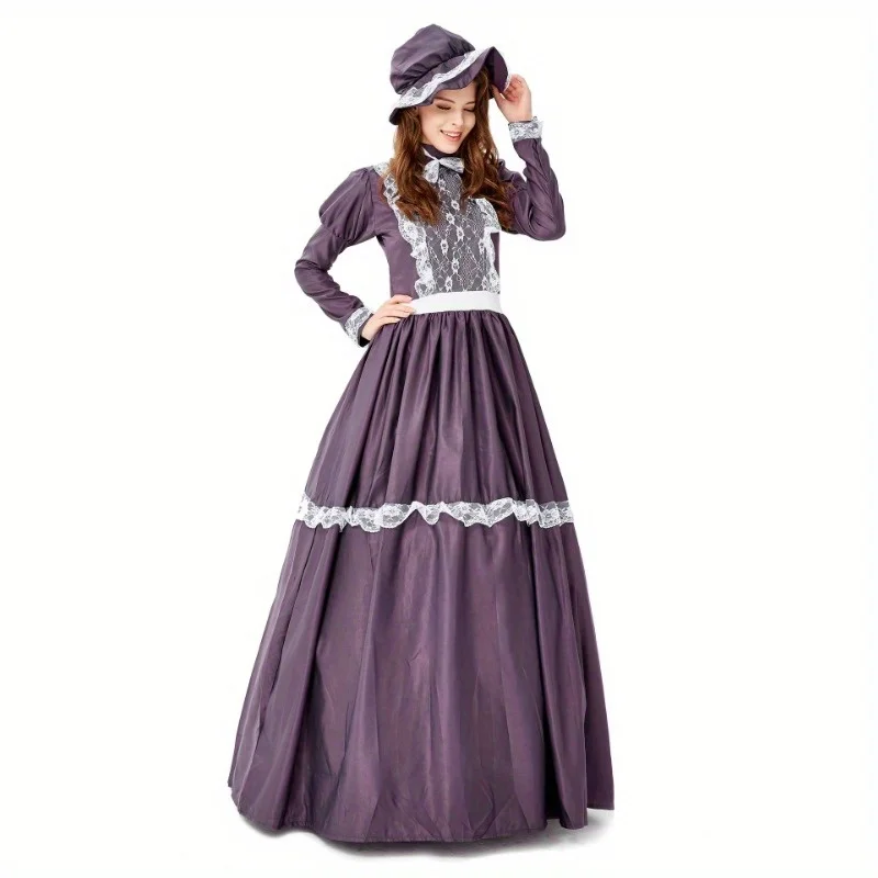European Vintage Court Costume Farm Outfit Cosplay Masquerade Party Princess Dress Gown Costumes Accessories