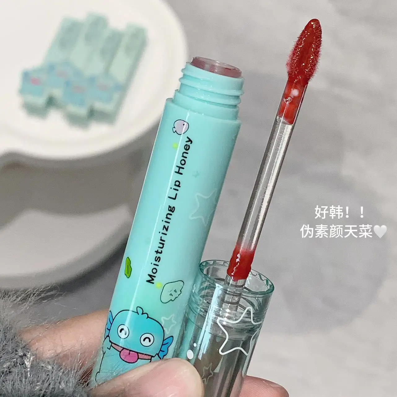 Kekemood Olejek do Ust z Rybą Klaunem, Nawilżający Błyszczyk do Ust z Efektem Powiększania, Lustrzany, Nawilżający, Naturalny, Długotrwały Błyszczyk, Perłowy Błyszczyk do Ust