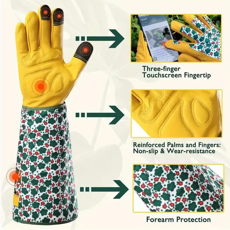 Cowhide Anti-stab Gloves Gardening Pruning Roses Rose Picking Pepper Anti-stab Peeling Chestnut Labor Protection Gloves