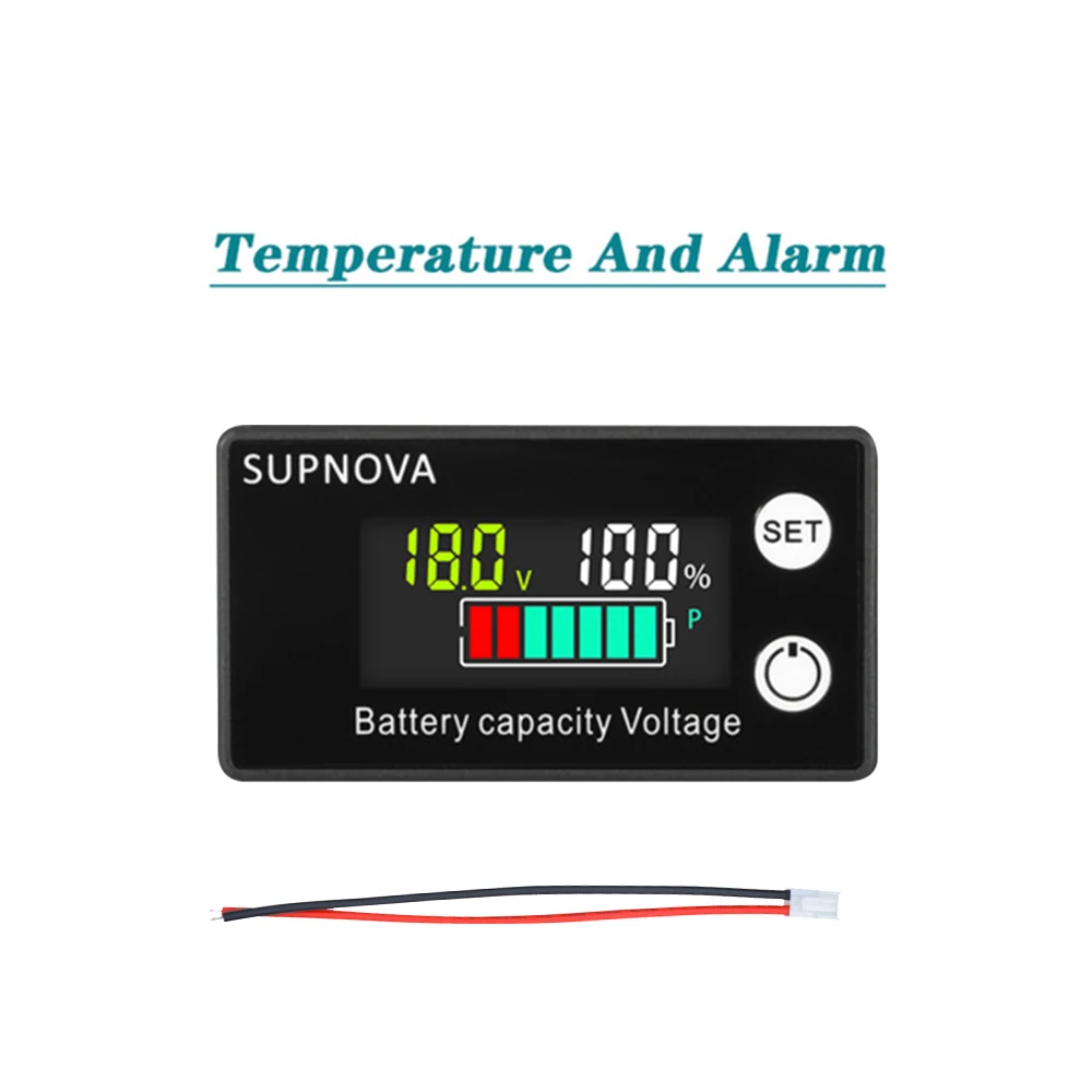 DC Battery Voltmeter DC 8V-100V Capacity Indicator Power Meter Lithium LiFePO4 Lead-acid Cell 12V 24V 48V for 6133A LCD Battery