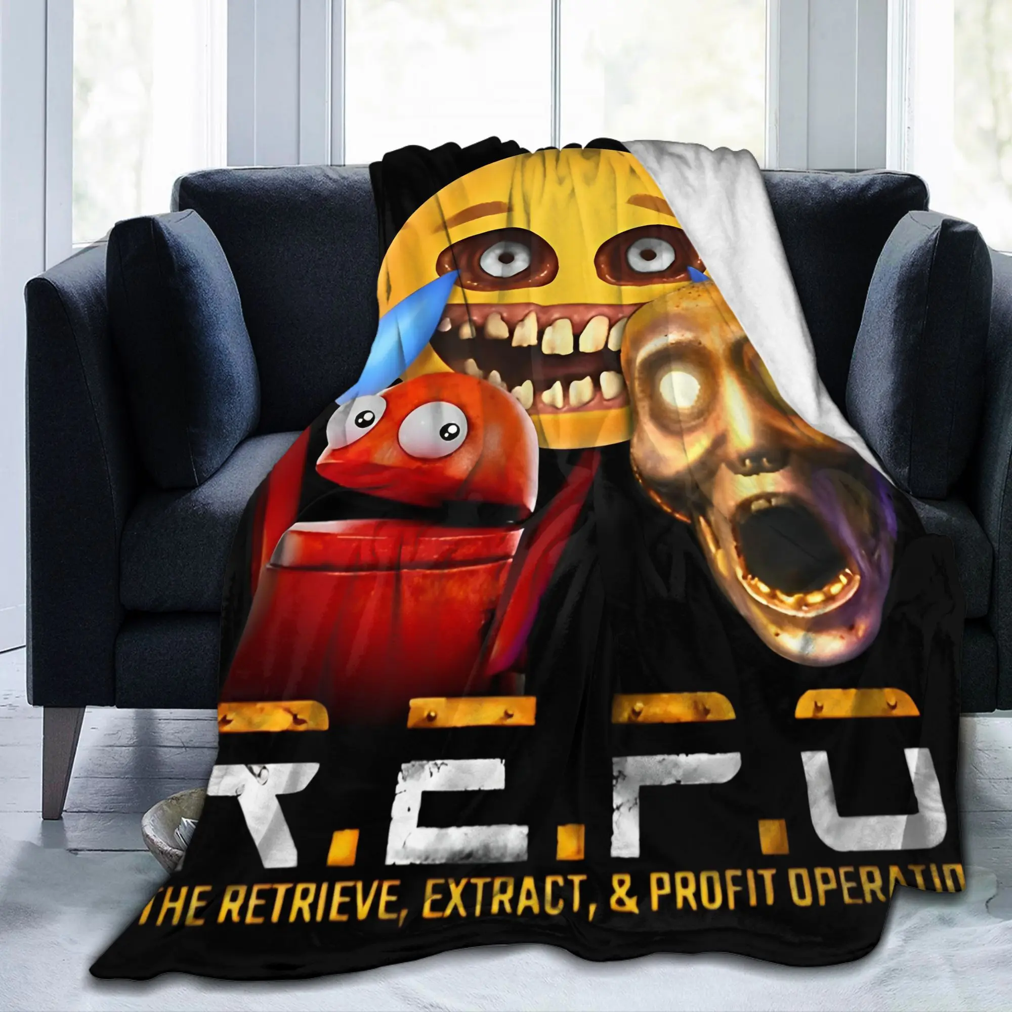 R.E.P.O Artistic Figures of Inspiration Flannel Blankets Hot Game Repo Robot Funny Throw Blankets Bedspread 125*100cm Ultra-Soft