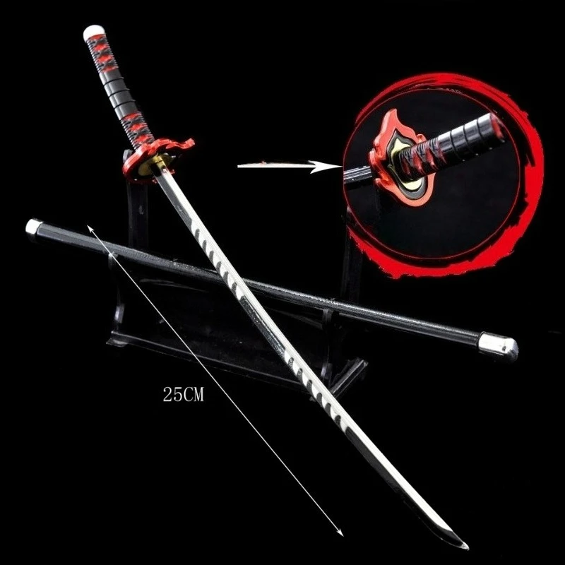 악마 슬레이어 일본 애니메이션 주변기기 Kamado Tanjirou/Agatsuma Zenitsu 금속 무기 모델 Collectible Desk 장식품 소년 장난감