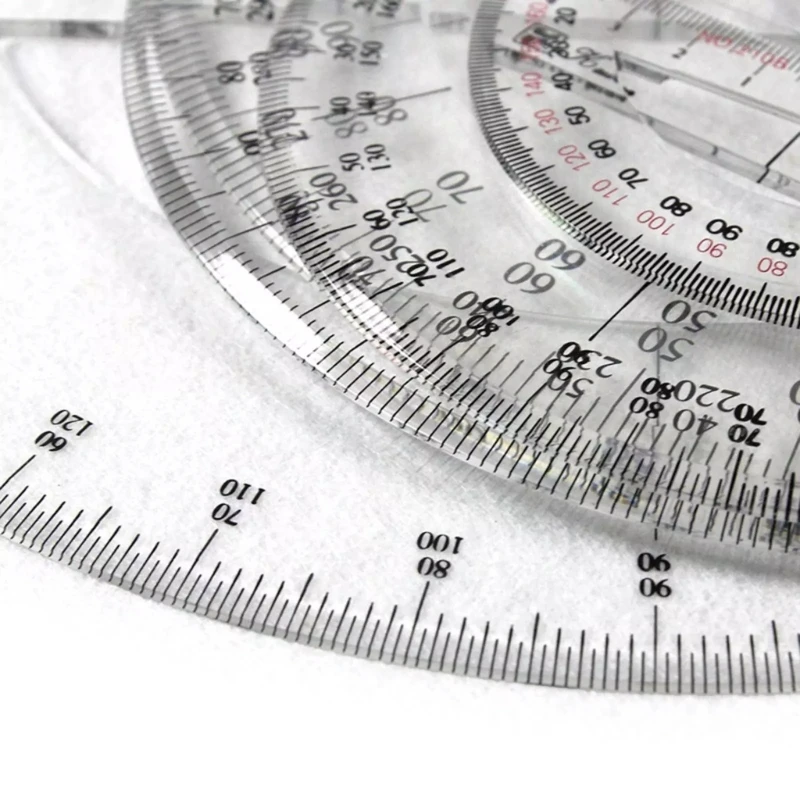 A9LC 25cm 360 Degree Protractor Ruler Round Protractor for School Classroom Office