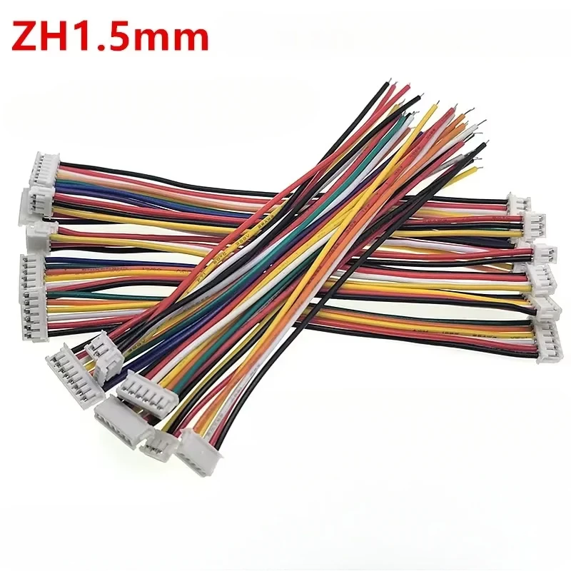 

10PCS JST ZH1.5 ZH 1.5mm Wire Cable Connector 2/3/4/5/6/7/8/9/10/12 Pin 1.5MM Pitch Plug 10CM/15cm/20cm/30CM Wire Length 28AWG