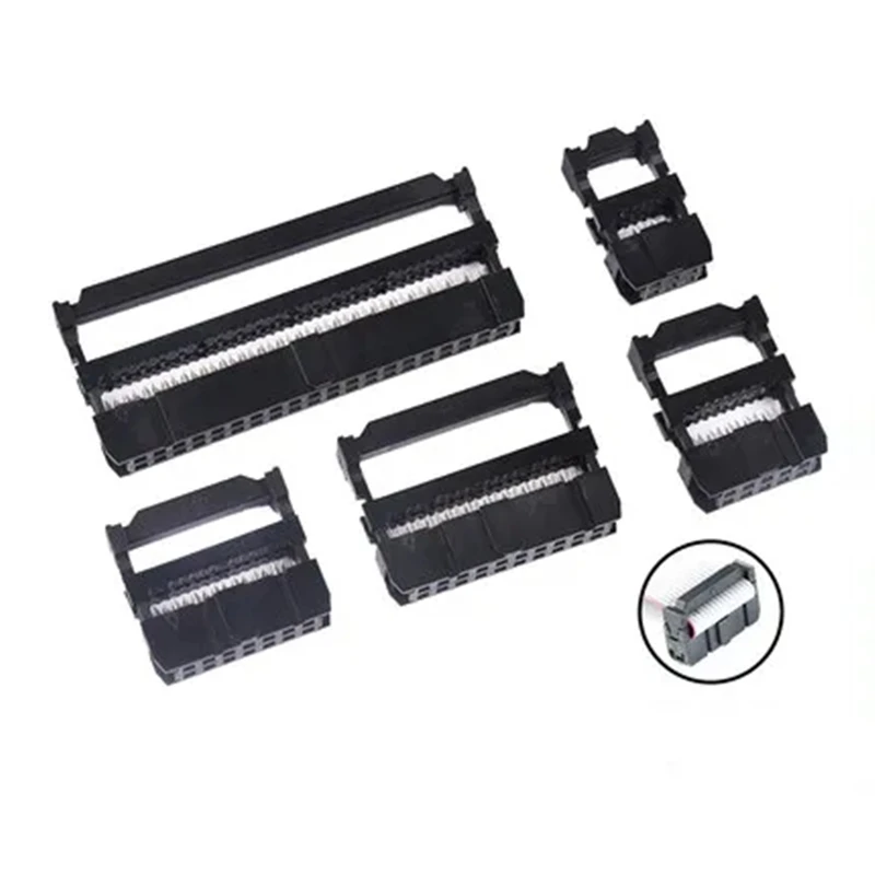 50PCS FC-6/8/10/12/14/16/18/20/30/40/50/64 PIN Female Header IDC Socket Connector 2.54MM Pitch FOR 1.27MM Ribbon Cable Connector