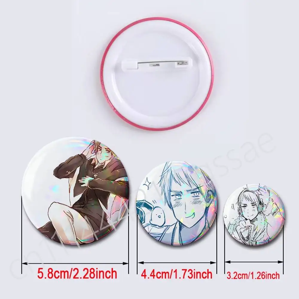 FOR Matthew Hetalia APH Badges Tinplate Soft Button Pin Brooch Metal Badge Custom Jewelry Accessories Hat Bag Lapel
