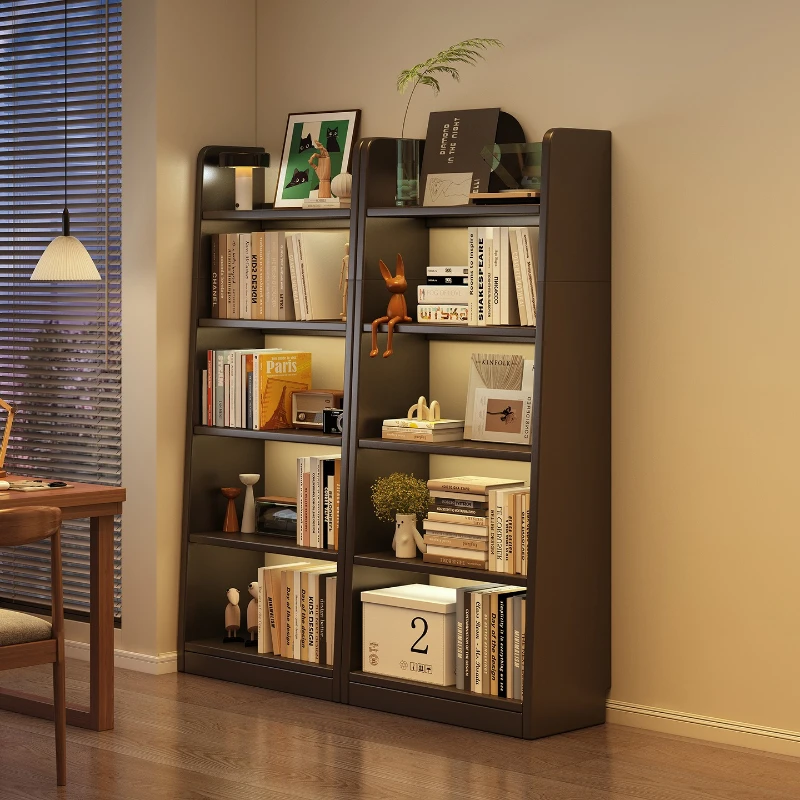 

Black trapezoidal bookshelf living room display cabinet household bedroom multi-layer floor children's bookshelf picture book