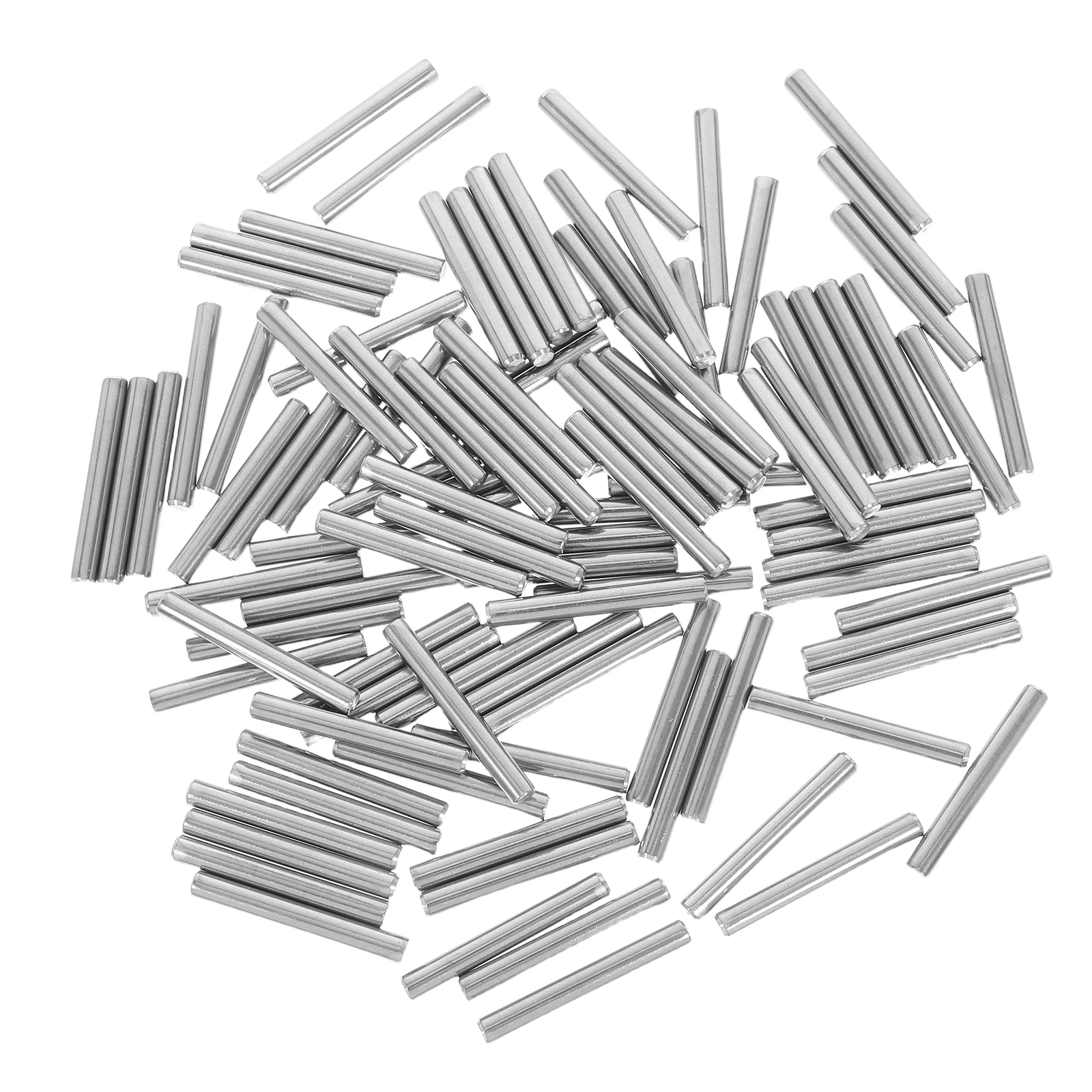 

100pcs Stainless Steel Positioning Pin Solid Cylindrical Dowel Pegs Silver 304 Fastening Piece Metal Dowel Pins Flange Alignment