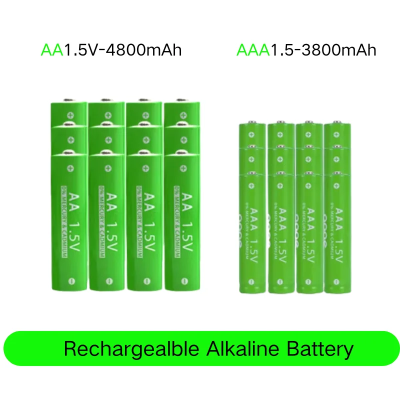 1.5V AA 4800mAh 1.5V AAA 3800 mAh rechargeable battery+clock, mouse, computer, toys