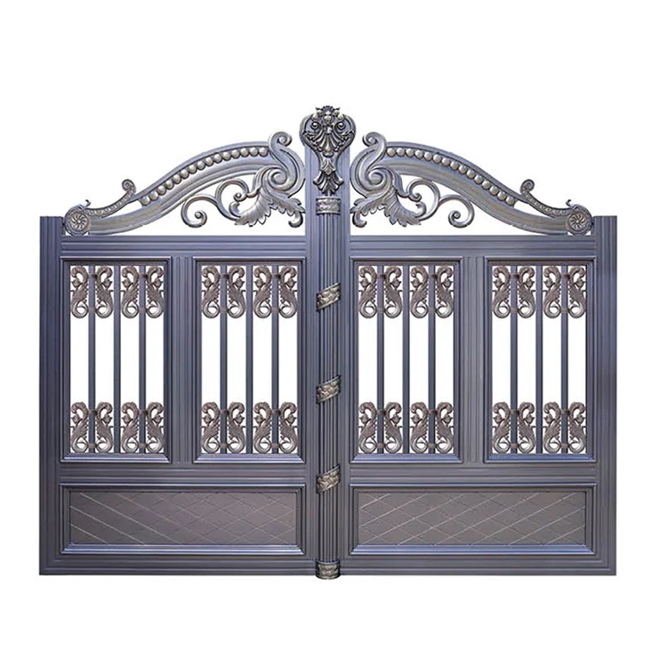 Customization 2025 Courtyard Wrought Iron Gate New Model Front Fence and Gates Unique Wrought Iron Gate Designs