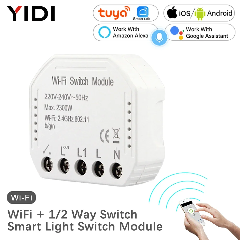 Tuya DIY WiFi Smart Light Switch Breaker Module Remote Control Wall Switch Tuya Smart Life APP work with Alexa Echo Google Home