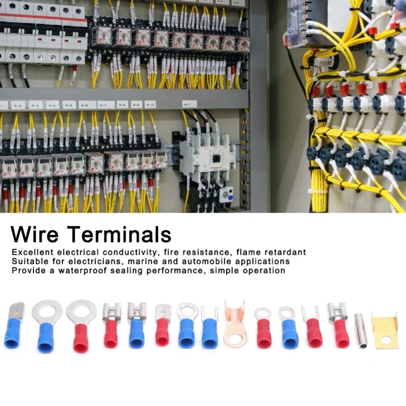 300Pcs Round Pre Insulated Cold Pressed Terminals Electrical Wire Terminal Connector
