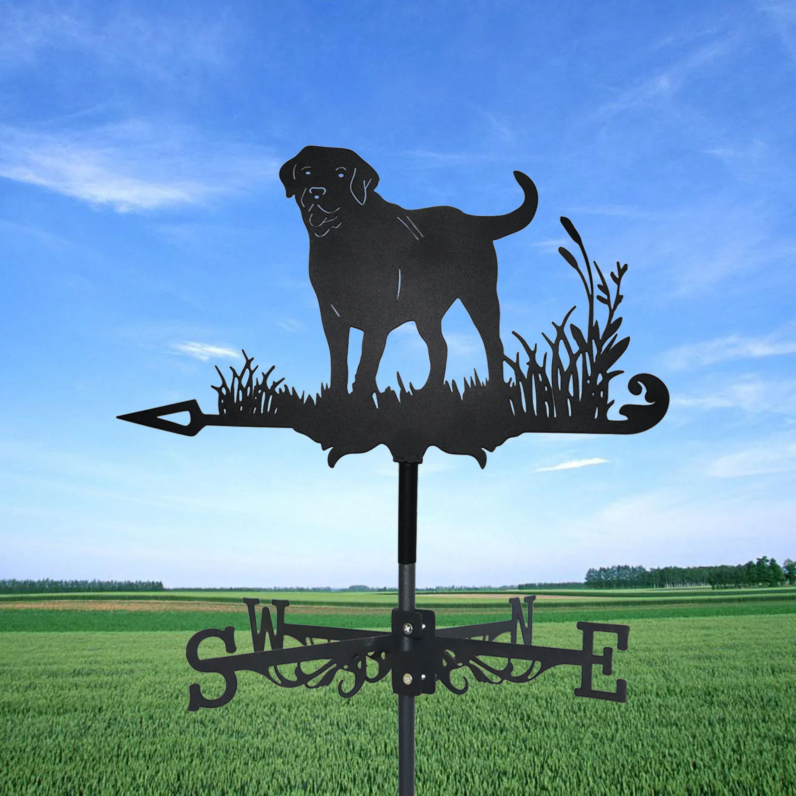 1pc Labrador Retriever Weather Vane Dog Anti-rust Outdoor Decor Craft For Roof Garden Home Fence Column Greenhouse Barn