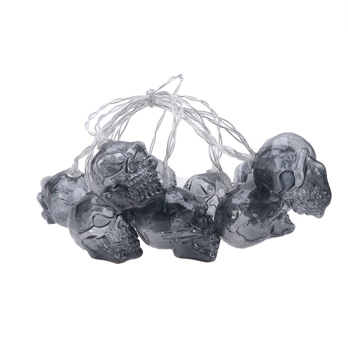 1.5m Halloween Skull LED String Lights Powered Fairy Lights para Patio Party Garden Holiday Decoração Interior Exterior