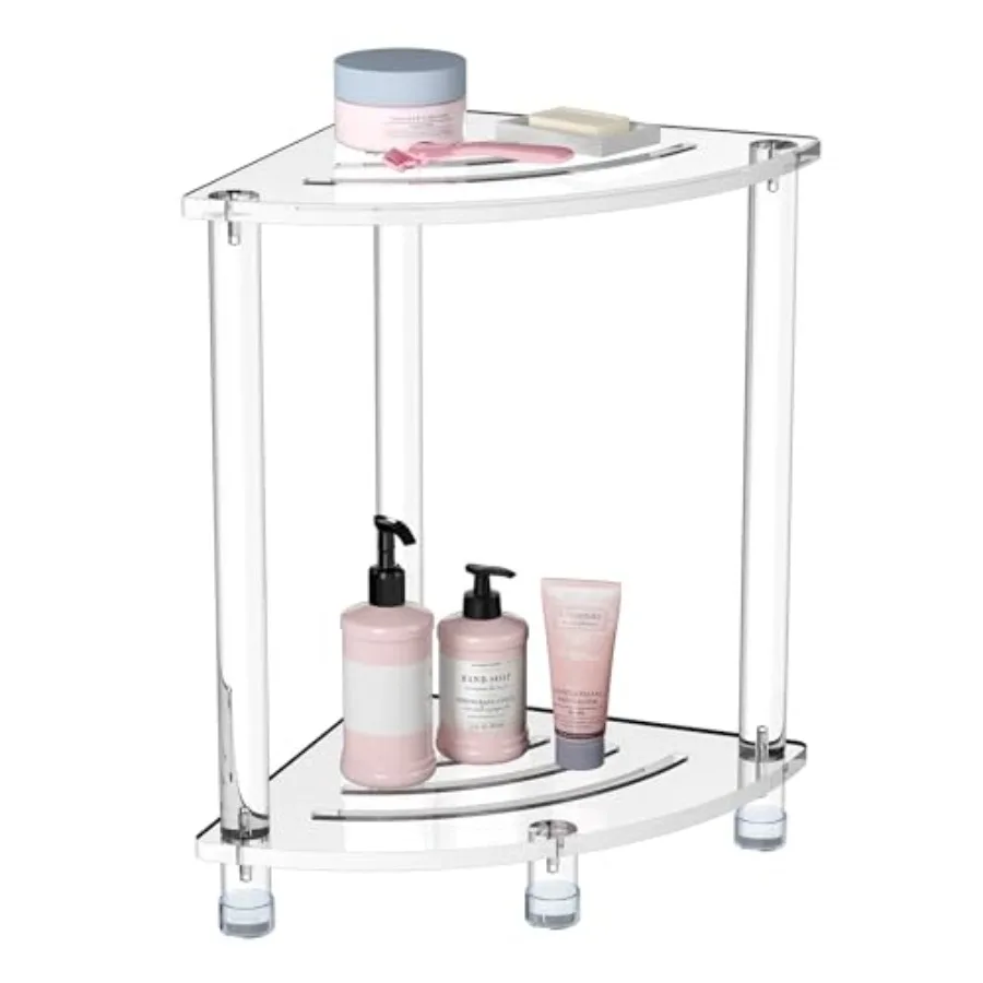 

Acrylic Corner Shower Stool for Inside Shower, Small Shower Bench for Shaving Legs Seating Waterproof Heavy Duty Assemble Moder