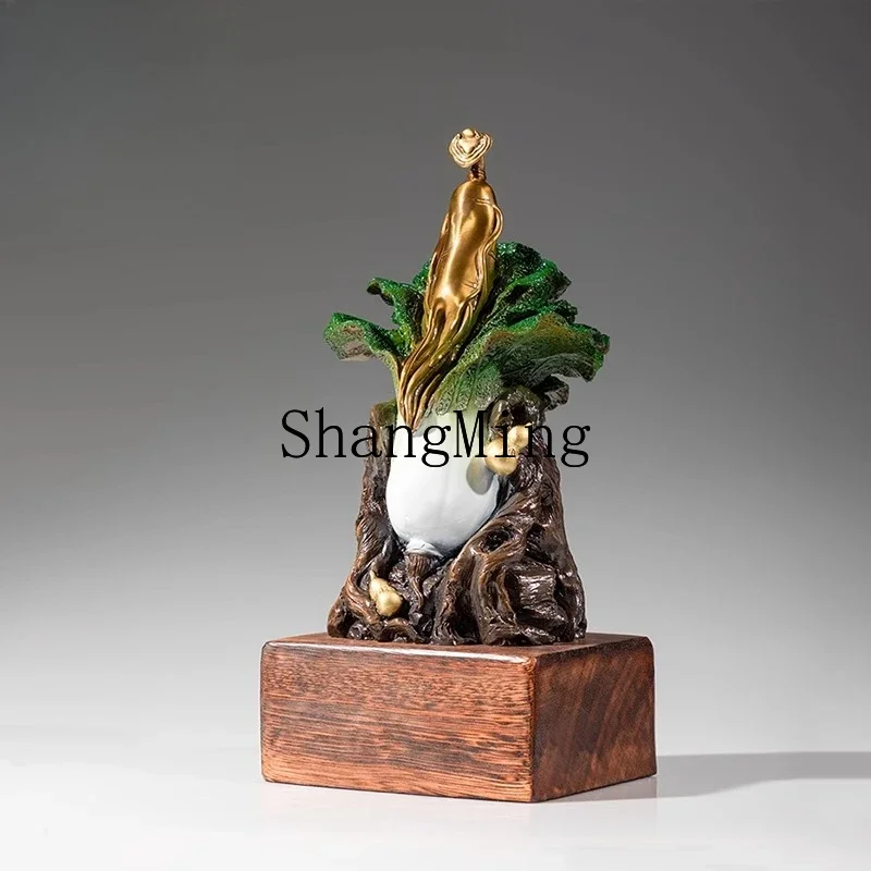 CL copper gold years brass cabbage ornament living room entrance home decoration new Chinese handicrafts
