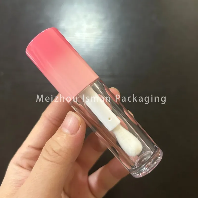 50pcs Luxury 5ml 7ml Gradient Lip Gloss Bottles Wholesale Empty Plastic Pink Blue Green Big Applicator Lip Gloss Tubes