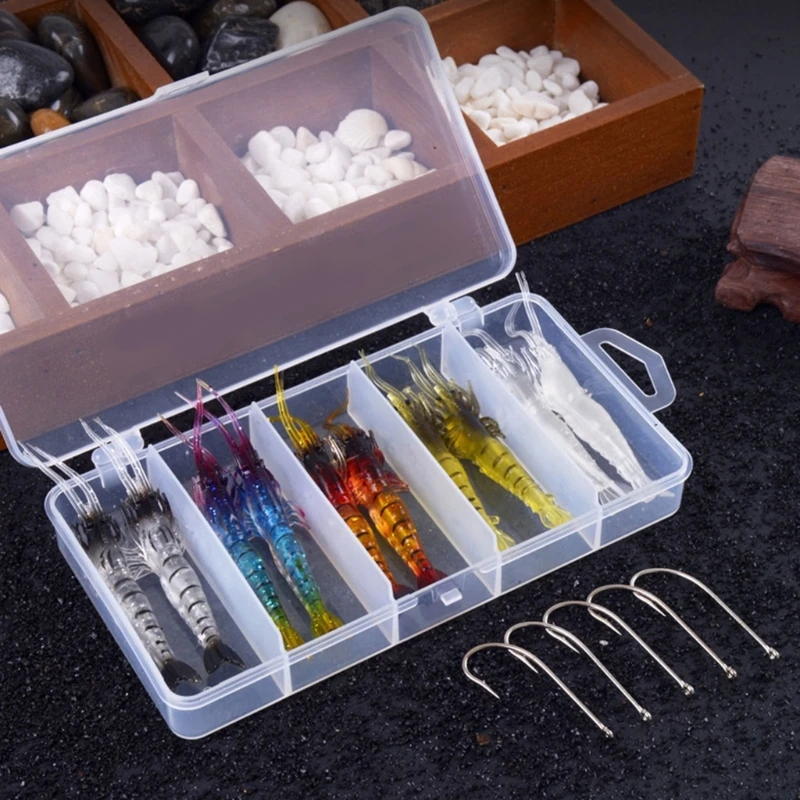 

10 шт. Силиконовые искусственные приманки из приманки для креветок приманки ловли приманки с крючком 69HD