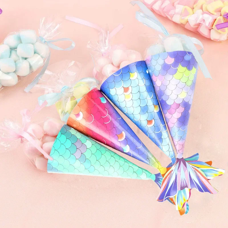 

Русалка Коробка конфет Свадебная вечеринка Подарочная коробка DIY Лента для мороженого Конфеты Печенье Шоколадный пакет Бумага