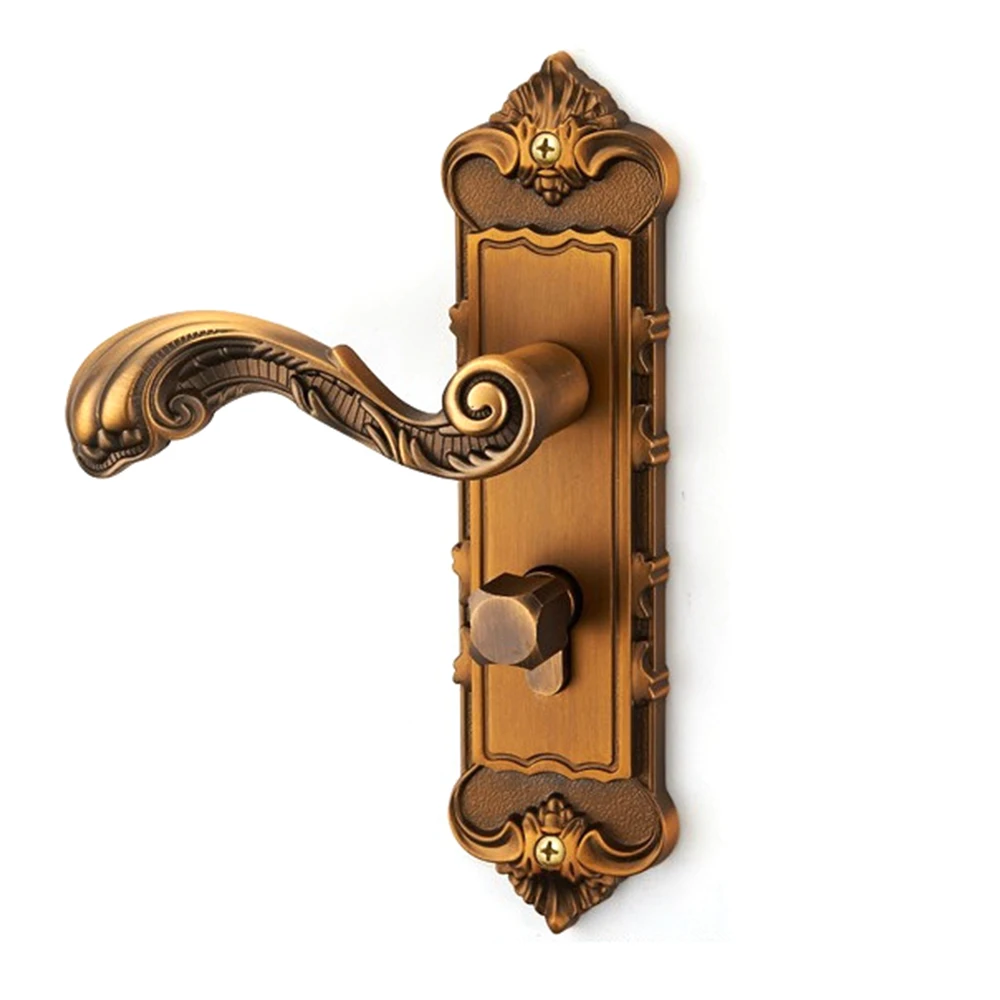 European Door EntryLocks Vintage Door Handle Set Antique Privacy Home Door Lock Set Security Entry Handle Knob Locks with 3 Keys