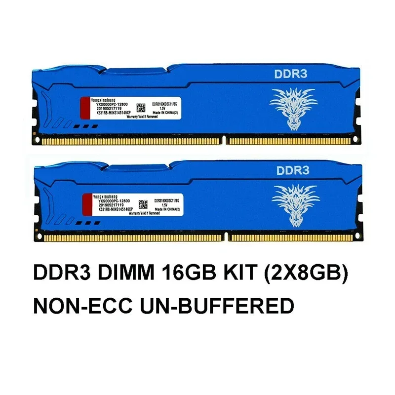 Blue DDR3 RAM 8 Go 1600 Z 1866 successifs Z KampPin CL11 DIMMPC3-12800 PC Desktop RAM Memory 1.5V Pièces d'ordinateur mémoire