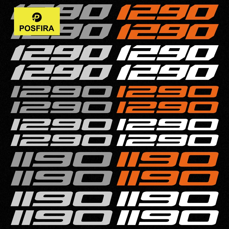 

POSFIRA Motorcycle Number Stickers Vinyl Decal for KTM 1290 Super Duke R 1290 Super Adventure S 1190 Adventure Motorbike Sticker