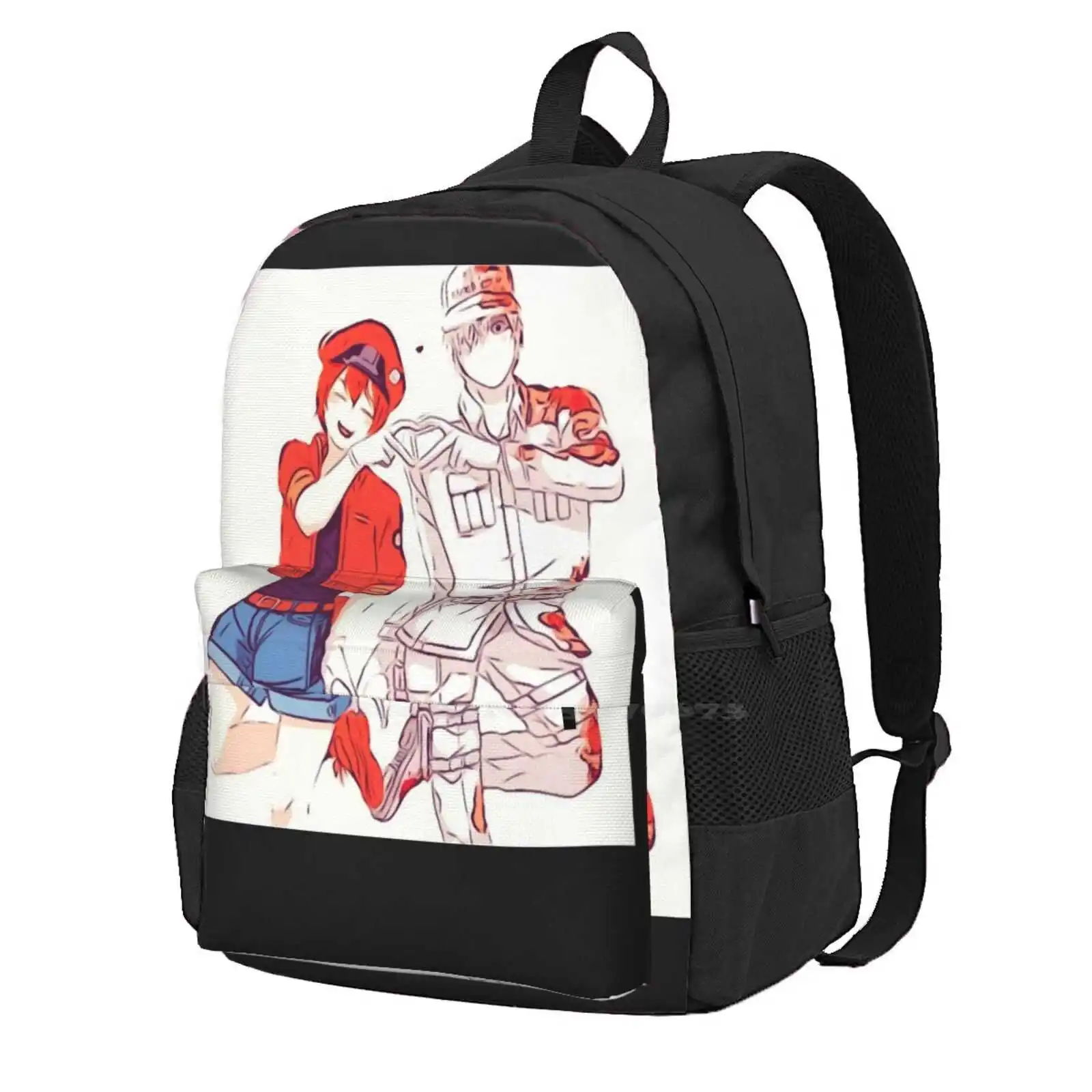 Hataraku Saiboucells At Work-( Sketch ) New Arrivals Unisex Bags Student Bag Backpack Hataraku Saibou Cute Kawaii Red Blood