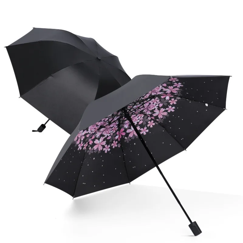 Women Men Outdoor Rain and Shine Folding Umbrella Automatic Sunscreen Umbrella Sunshade Umbrella