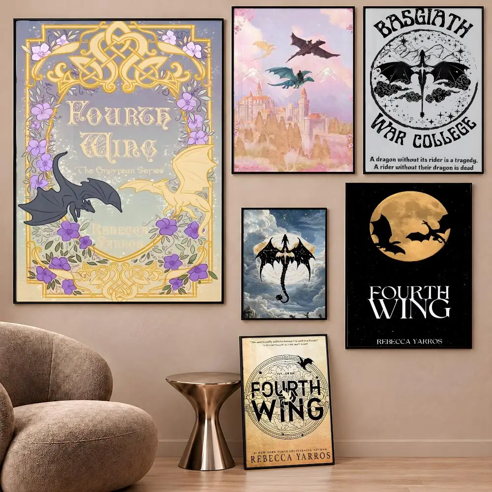 Xaden Tairn Violet Book Fourth Wing Poster Aesthetic Wall Art Poster HD Waterproof PP Self Adhesive Bedroom Dorm Room Decor