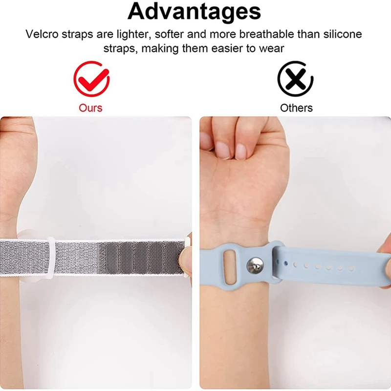 2X Kid Wristband compatibile con Apple Airtag, custodia protettiva per Air Tag GPS Tracker Holder con bracciale in Nylon H