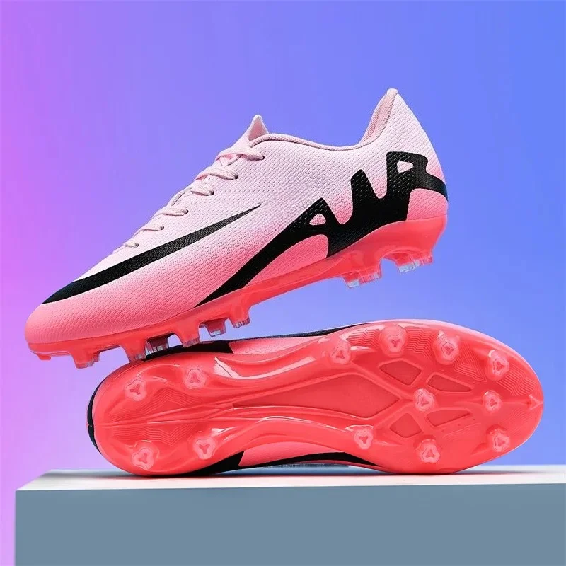 

Men Light Soccer Shoes TF/FG Ankle Football Boots Outdoor Non-slip Grass Professional Training Match Sneakers Size 33-46