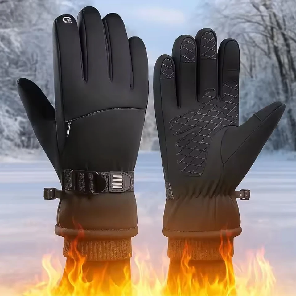 

GTUBIKE New Full Fingers Winter Waterproof Cycling Gloves Outdoor Sports Running Motorcycle Ski Touch Screen Fleece Gloves