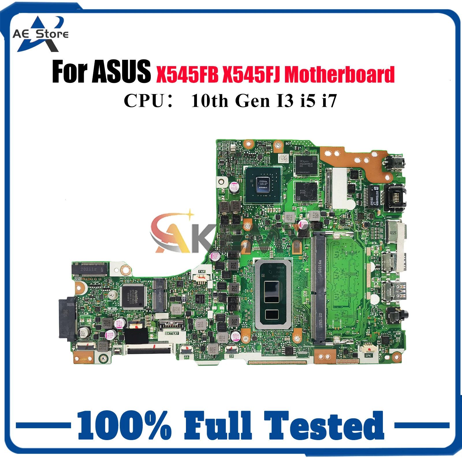 

X545FB Материнская плата для ноутбука ASUS VivoBook X545FB X545FJ X545F Материнская плата для ноутбука 10-го поколения I3 i5 i7 tests ОК быстрая доставка