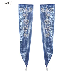 Sexy Sequin Fingerless Gloves Women Snake Skin Print Elbow Length Oversleeves Opera Gloves Mittens Cosplay Club Dance Accessory
