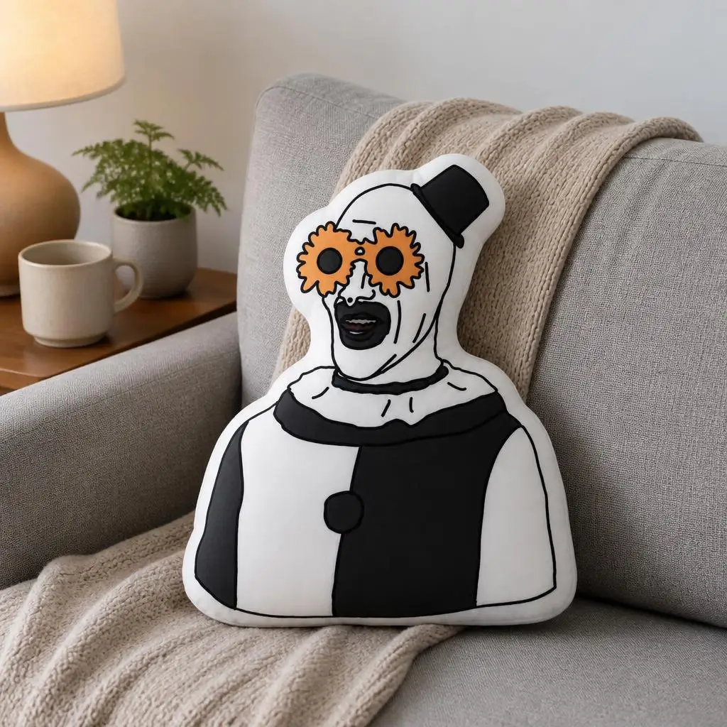 Art the clown Horror Terrifier Plush Pillow Cushion Irregular Stuffed Throw Pillow Home Decor Gift Sofa Bed Couch