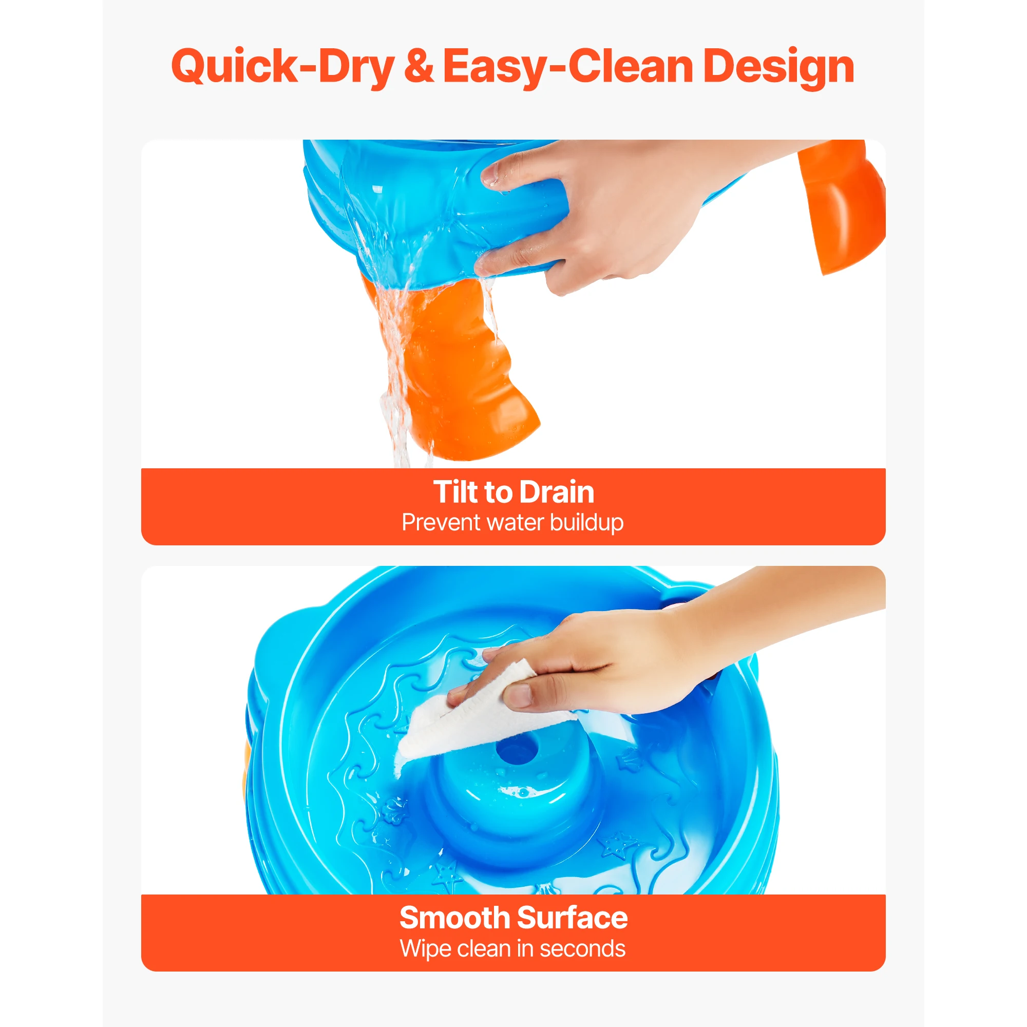 VEVOR Table à Eau avec 9 Accessoires, Table de Jeux d'Eau Enfant, Jeu de Pêche Été, Jouets d'Activités Sensorielles Aquatiques Intérieur Extérieur pour Tout-petits, Garçons, Filles de 3 Ans et Plus