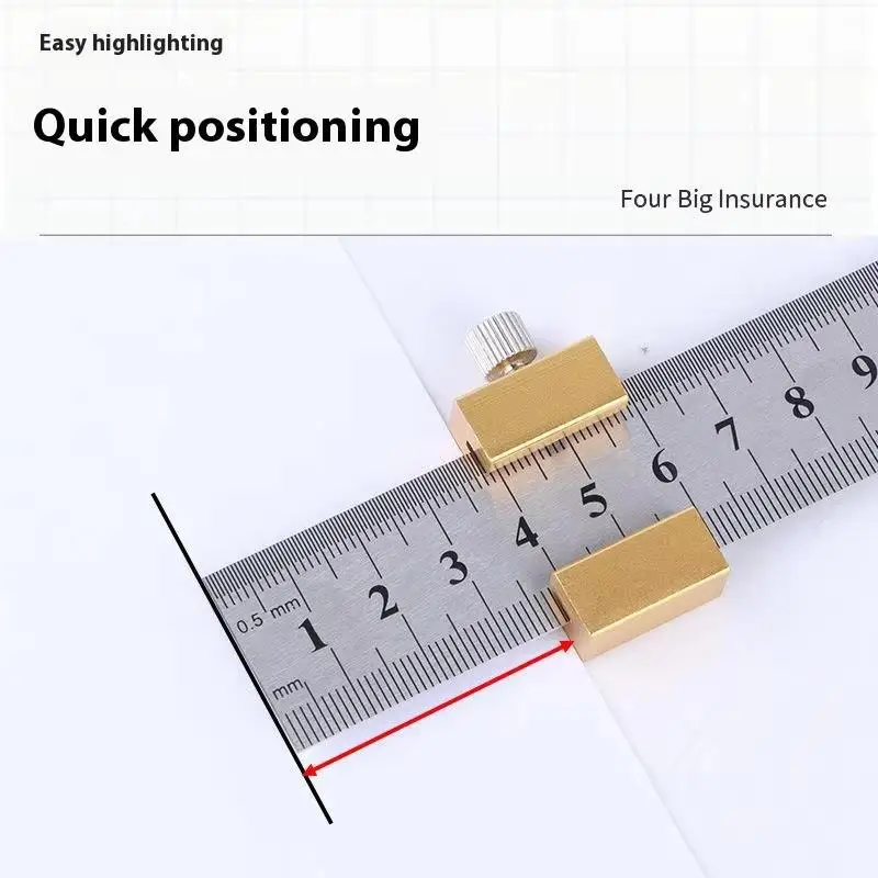 Metal Carpenter Carpentry Square Woodworking Tools Carpentry Steel Ruler Positioning Limit Block Measuring Marking Gauge