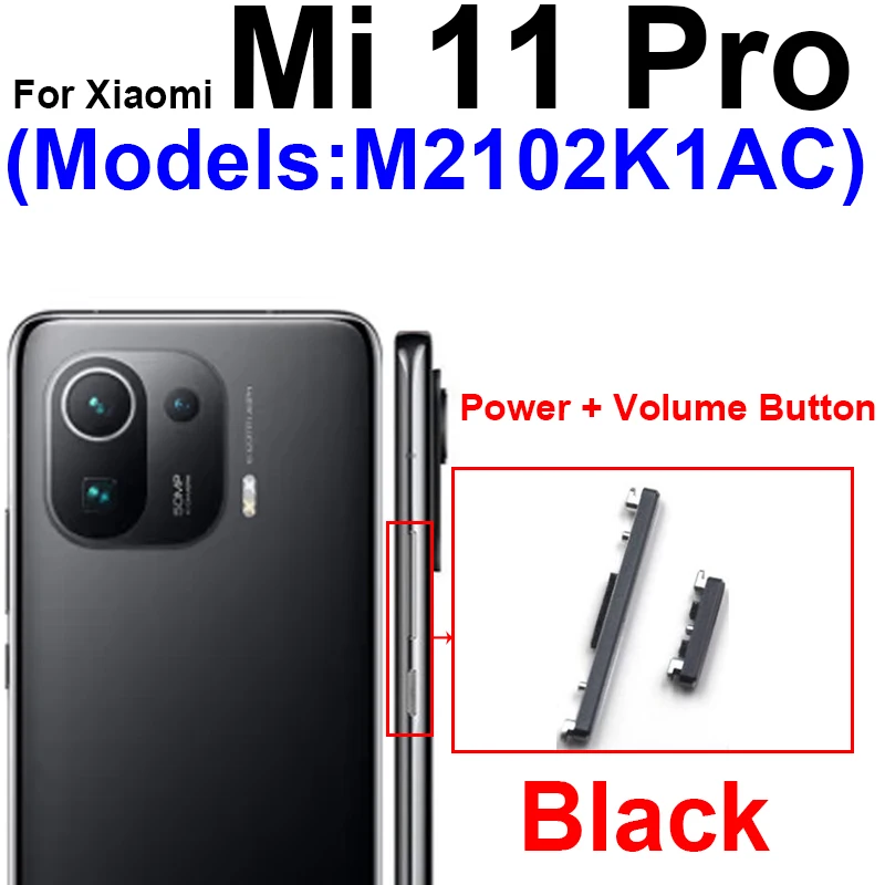 On Off Power Volume Side Button For Xiaomi Mi 11 Mi 11 Pro Mi 11 Ultra Mi 11 Lite Mi 11 5G Power Volume Control Switch Key Parts