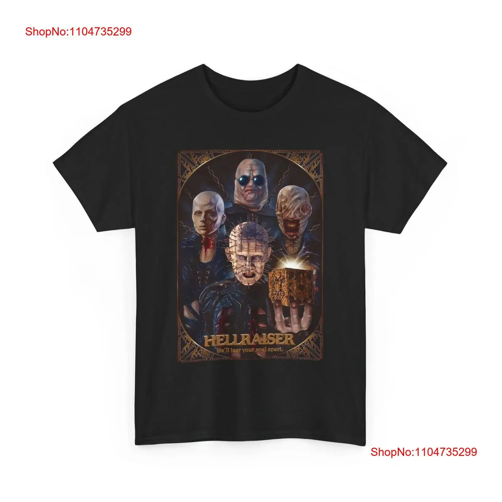 تي شيرت Hellraiser and the Cenobites فيلم رعب الهالوين عتيق مغسول قليلاً أنيق ممتد متعدد الاستخدامات للجنسين كاجوال