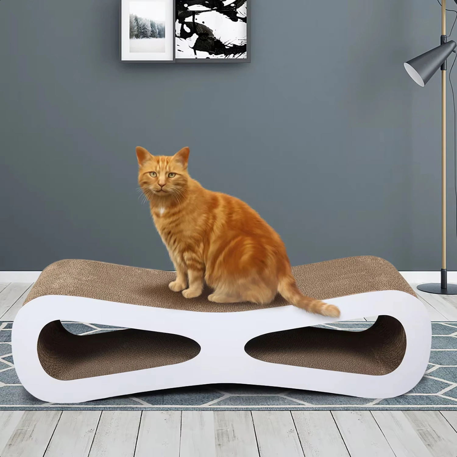 New Cat Scratching Board Corrugated Paper Anti-scratch Wear-resistant Claw Grinder Cat Scratcher Toys Kitten Scratcher Cardboard