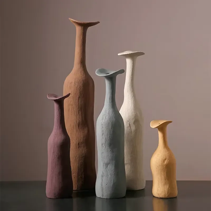 Modern Jingdezhen small ceramic desktop vase high-end ornament flower arrangement living room home decoration