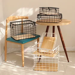 Multi-Size Simple Wrought Iron Storage Basket Books Cosmetics Clothing Fruit Storage Basket Home Storage Basket mx9201501