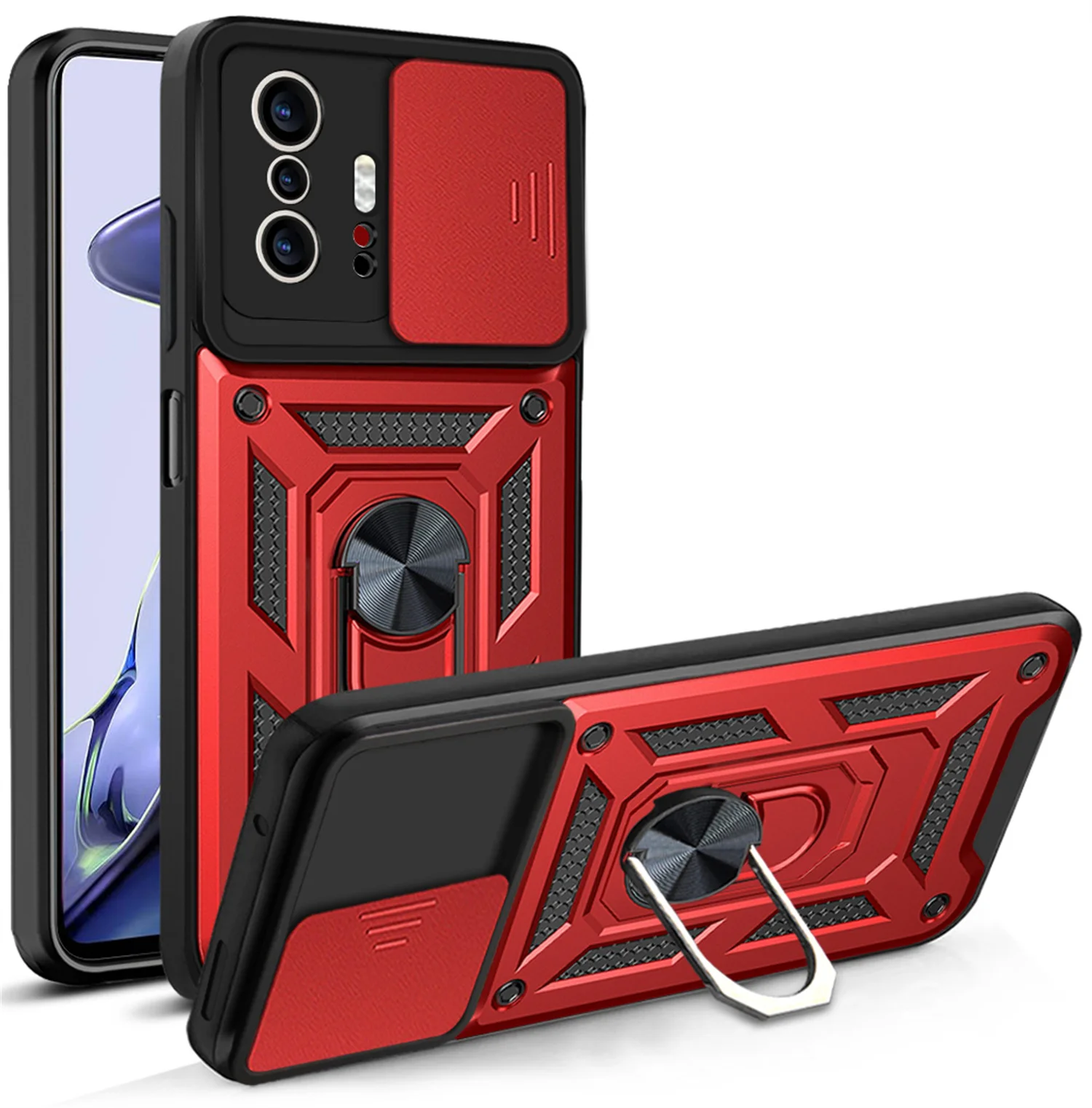 Para Xiaomi11T 11T pRO soporte magnético anillo Protector Funda para Xiaomi 11T 11T Pro Funda deslizante lente de cámara armadura Funda de teléfono