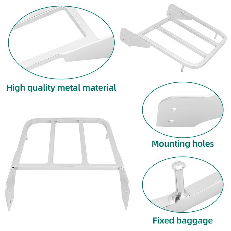 Portaequipajes cromado para motocicleta, barra Sissy para Suzuki Intruder Volusia VL800 2001-2011, Boulevard M510 2005-2009 C50 05-11