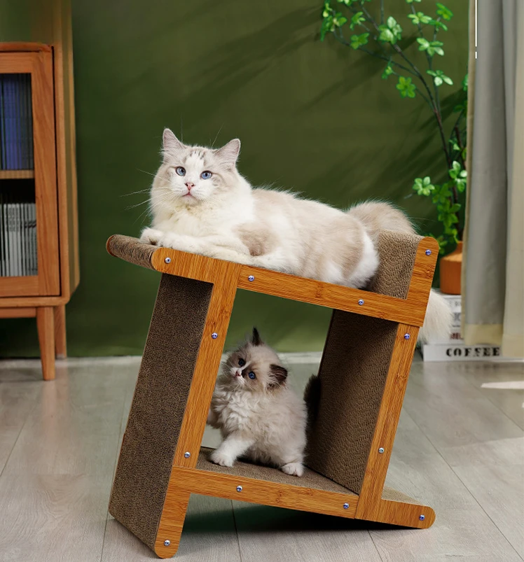 L-Type Vertical Wear-Resistant Non-Chip Large Cat Scratching Board Grinding Claw Supplies