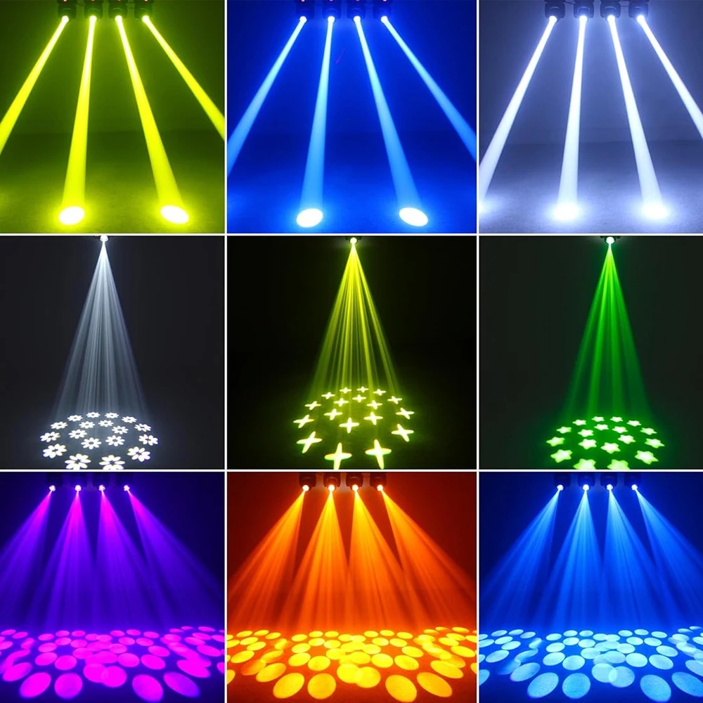 2PCS YUER LED 100W Beam DMX Moving Head Light with Iris 15 Patterns 18 Prism Rainbow Effect Stage Light DJ Party Bar Disco Club