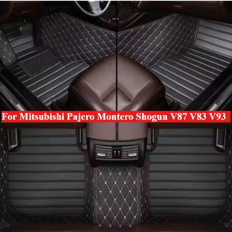 

Custom Car Floor Mats For Mitsubishi Pajero Montero Shogun Pajero V87 V83 V93 2008-2026 Accessories Foot leather Carpets Rugs
