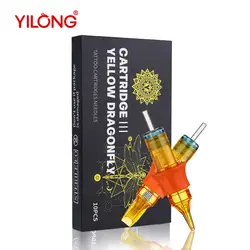 YILONG Yellow Dragonfly III Disposable 10Pcs Tattoo Cartridges Needles RL/RM Professional Sterilized Safety For Tattoo Machine