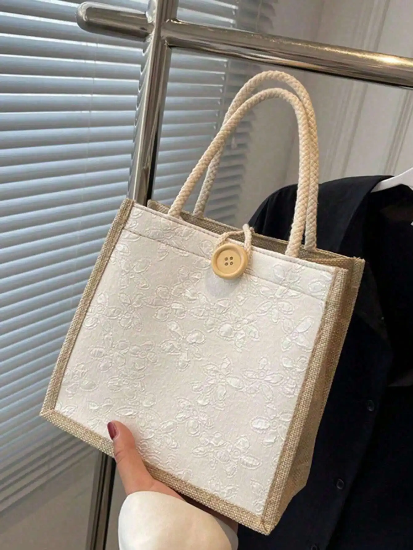 Linen Tote Bag, Blank Tote Bag, Reusable Fashionable Multipurpose Shopping Bag, Conference Gift Bag, DIY Design, Minimalist & Elegant, Suitable For Bridesmaid, Student, Back To School, Teacher Gifts, Ideal For Promotional Gifts SG2401166250152975