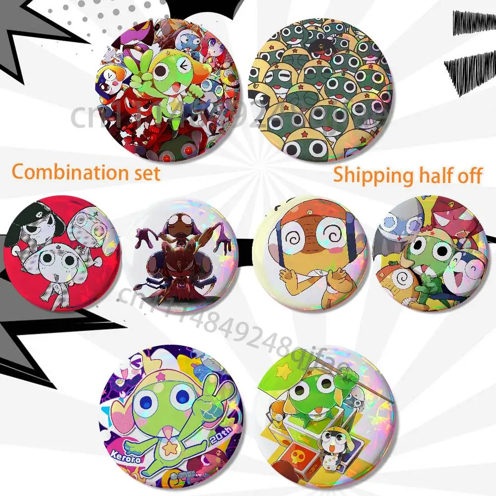 Sgt Frog Tamama Keroro Gunsou 2 piece set Pins Creativity Printed Pictures Text Metal Lapel Badges Brooches Jewelry Gift